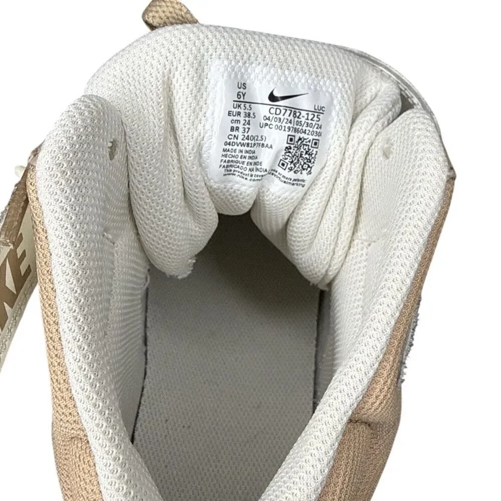 Nike Court Borough Mid 2 / Pale Ivory/Sail/ Hemp Youth Size 6Y Big Kids